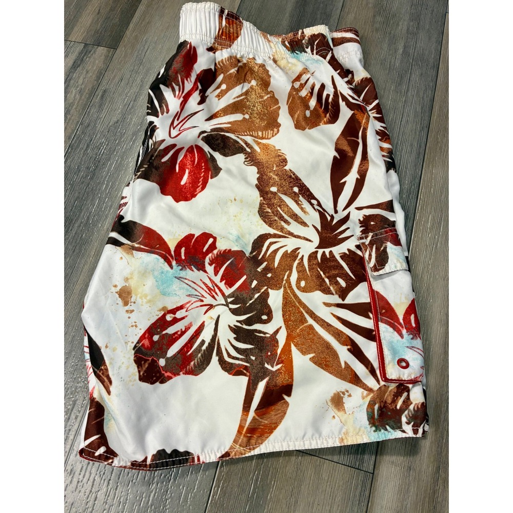 Breakwater Y2K Hawaiian Floral Swim Trunks Board Shorts Tropical Surf XL - Picture 6 of 8